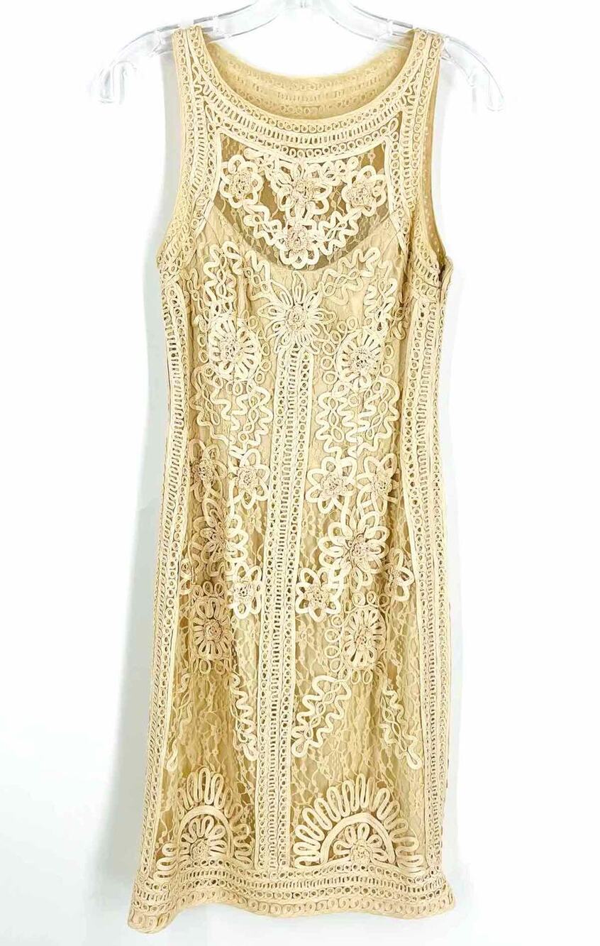 Sue Wong Size 2 Ivory Applique Floral Lace Formal Wear Formal